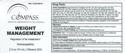Weight Management 2.5oz. Bottle Labels